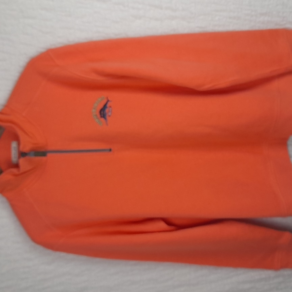 Tommy Bahama Zipped Sweater Large Orange #131
